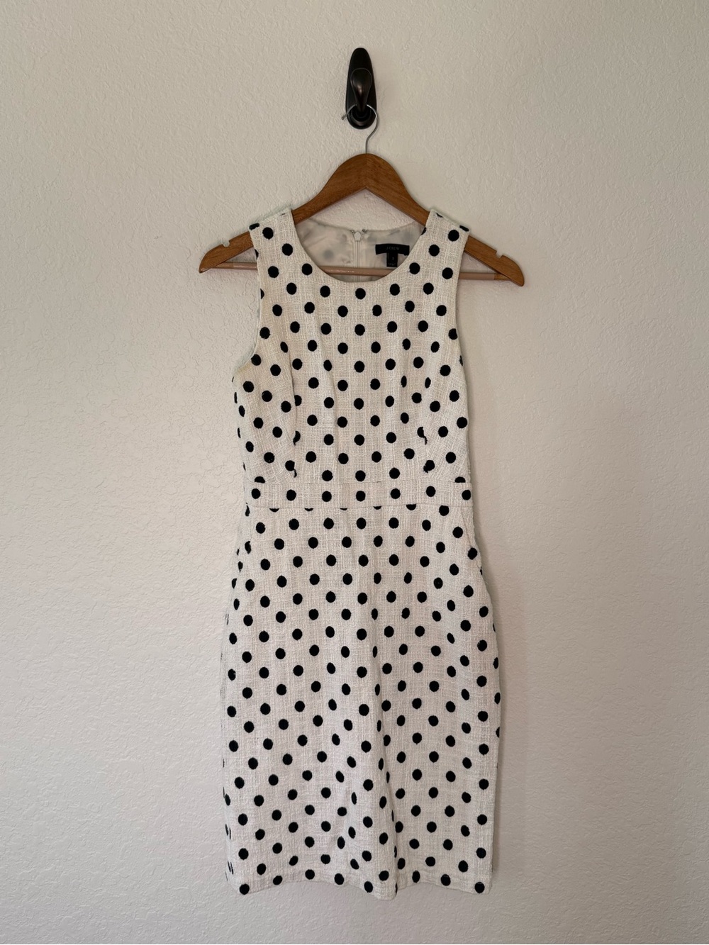 J. Crew White Dress with Black Polka Dots size 2